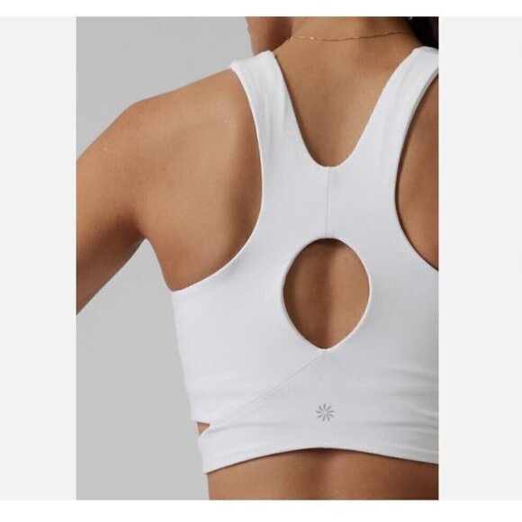 Athleta LIMITED Conscious Cut Out White Crop Yoga Bra Top D-DD NWT #988051 RT$69 - Picture 5 of 11
